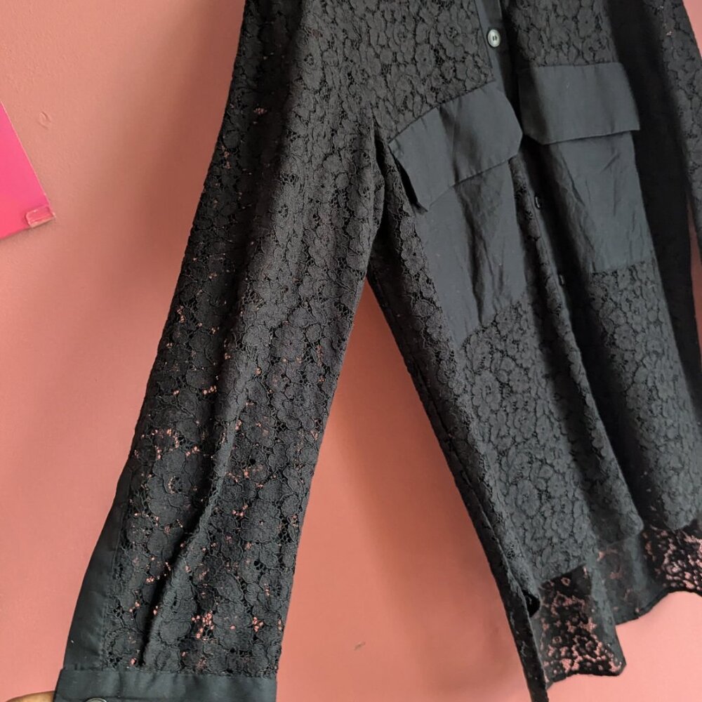 Laced Long Sleeve Button Up - Picture 6 of 7